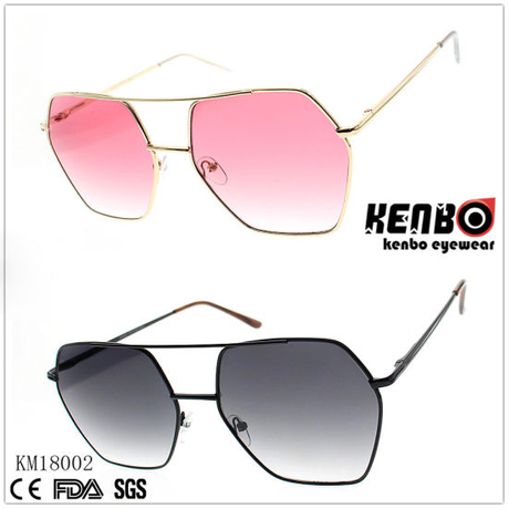 Fashion Metal Sunglasses with Polygonal Frame Km18002