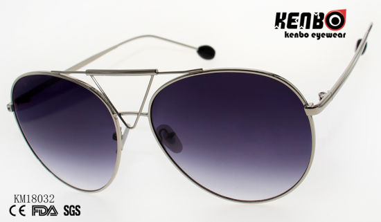 Trendy Design Frame Metal Sunglasses with Muti-Colored Lens Km18032