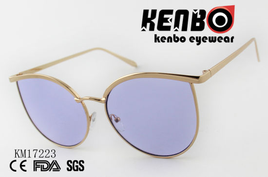 Cat Eye Sunglasses with Simple Metal Frame Km17223