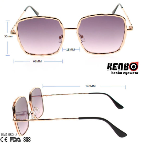 Trendy Design Frame Metal Sunglasses with Nice Temples for Accessory and Ocean Lens Km18030